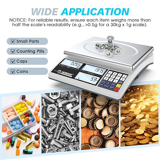 Industrial Counting Scale for Small Parts - 30kg/66lb Digital Gram Scale - Image 7