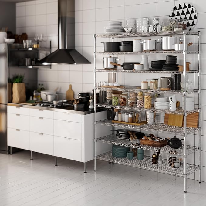 18" Deep x 54" Wide x 74" Height Wire Shelving Kit | 8-Tier | NSF Commercial - Image 5
