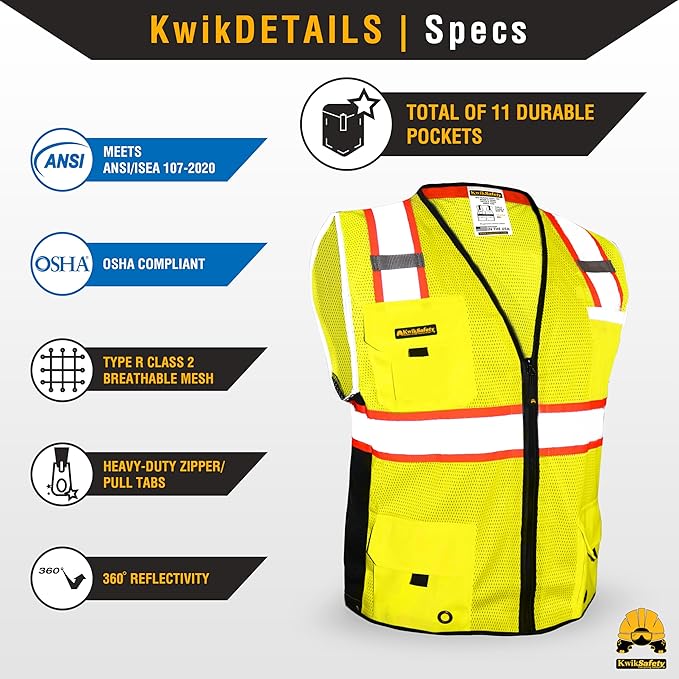 KwikSafety - Charlotte, NC - BIG KAHUNA Safety Vest Class 2 ANSI OSHA - Image 5