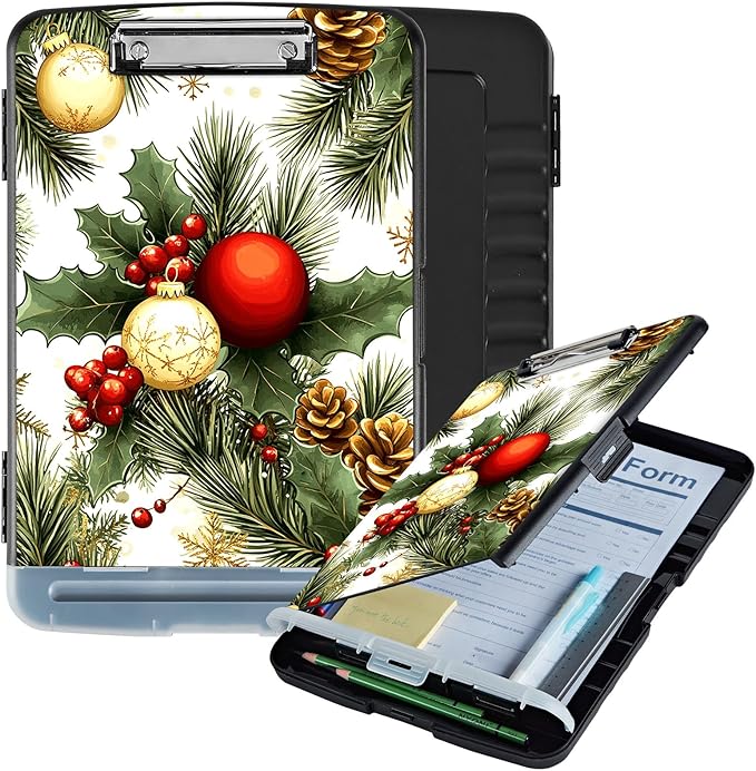 Clipboard with Storage Box & Pen Holder, Heavy Duty Clip Boards 8.5x11 by Unknown