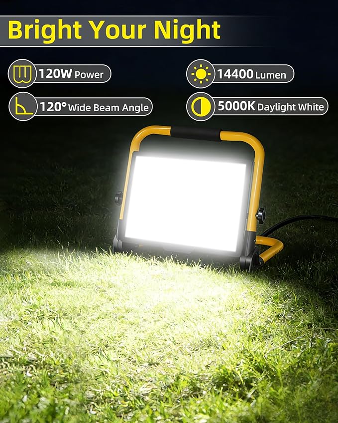 14400LM LED Work Light, 120W Flood Light - Image 3