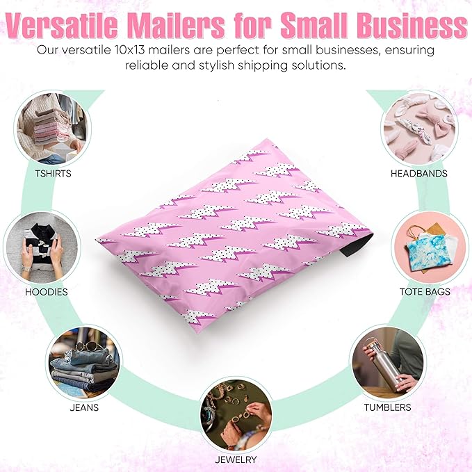 10x13 Poly Mailers – Lightning Bolt – Waterproof, Tear-Resistant Shipping Bags - Image 4