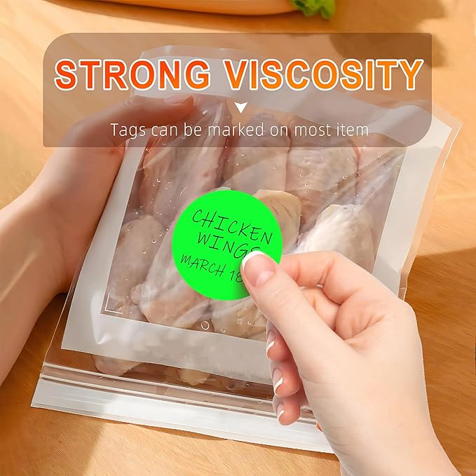 2 Inch Fluorescent Green Circle Sticker Labels, Organizing - Image 5