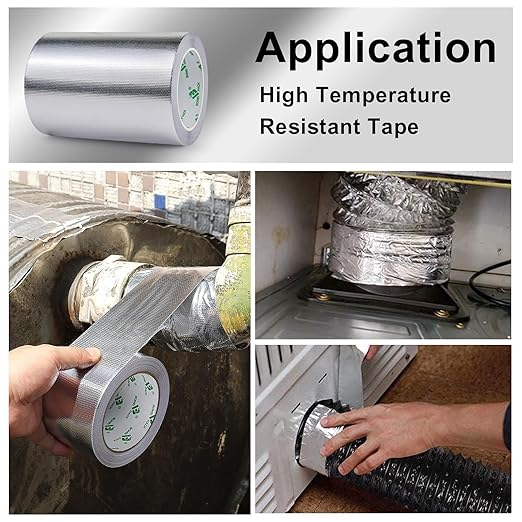 BOMEI PACK Adhesive Aluminum Foil Heat Shield Tape Barrier, Fiberglass Thermal - Image 5