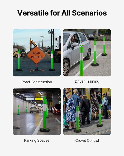 VEVOR 3 Pack Traffic Delineator Posts, 48 inches Traffic Safety Cones - Image 6