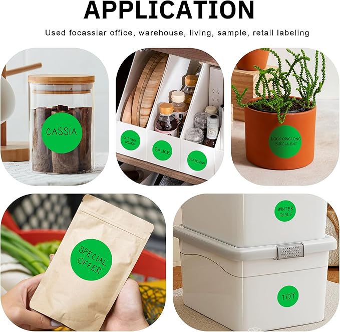 Easy to Use 2 Inch Green Multi-Purpose Round Coding Labels, 4 Rolls 2000 PCS - Image 7