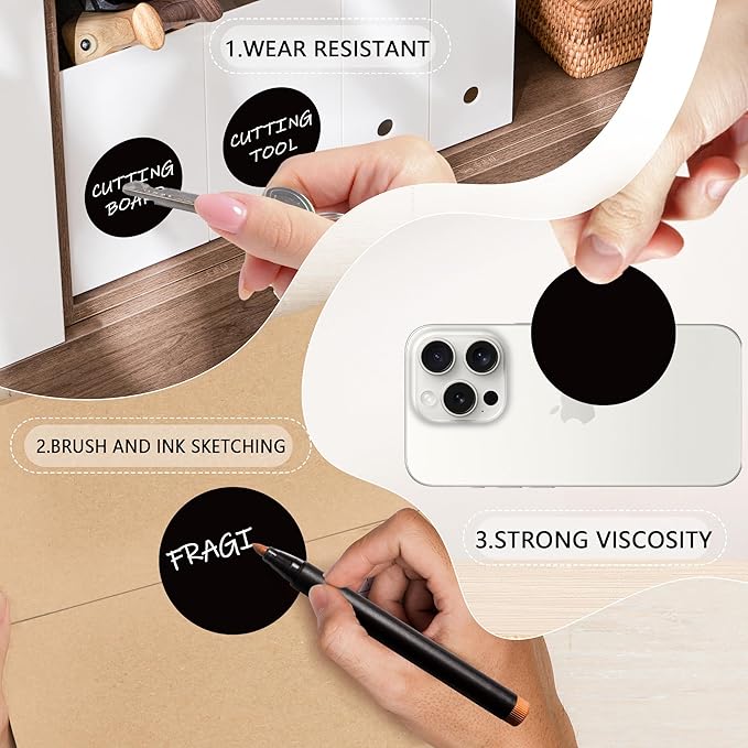 2 Inch Black Circle Stickers 500 Pcs, Permanent Color Coding Dots - Image 3
