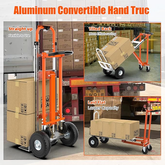 3 in1 Convertible Hand Truck, Folding Aluminum Hand Trucks 880lb Load Appliance - Image 3