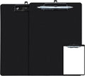 Black Clipboard with Pen Holder, 2 Pack Plastic Clipboard with Low Profile by FRETONBA