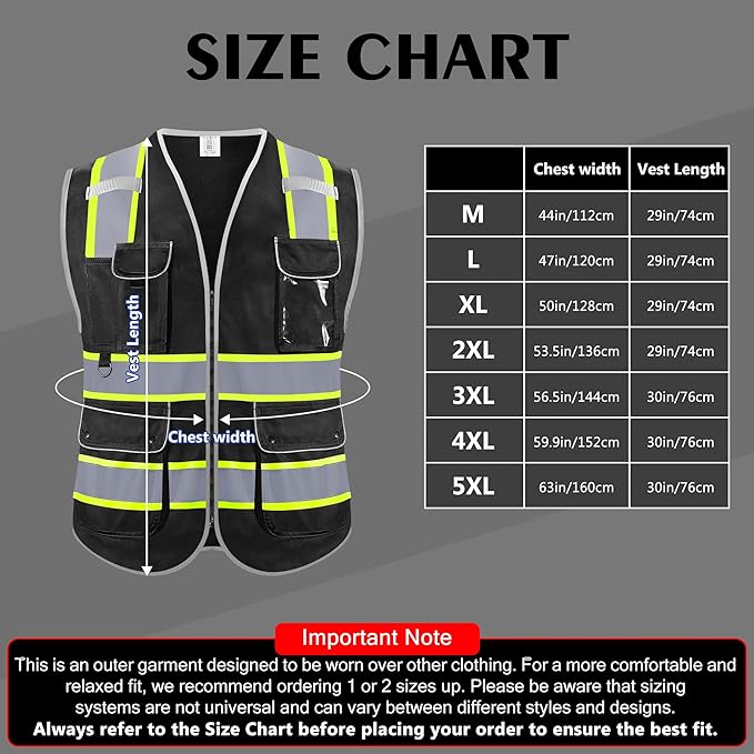 Reflective Safety Vest for Men Women, High Visibility Safety Vest - Image 2