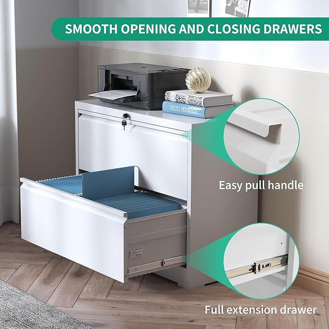 2 Drawer Lateral File Cabinets Office Metal Filing Cabinet Steel Storage Cabinet - Image 6