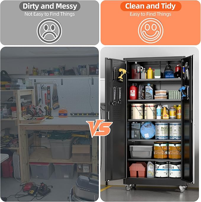 Aobabo Upgrade 71H''*34''W*18''D Metal Garage Storage Cabinet - Image 6