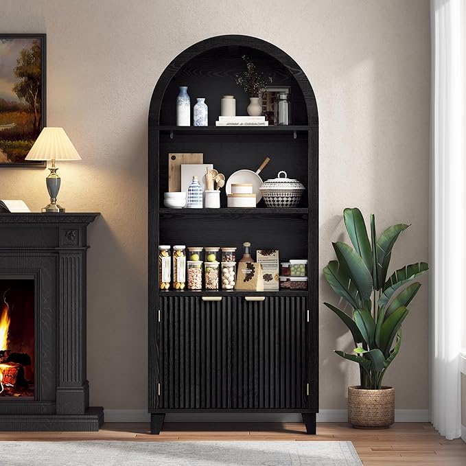 Arched Kitchen Pantry, 5-Tier Arched Cabinet - Image 6