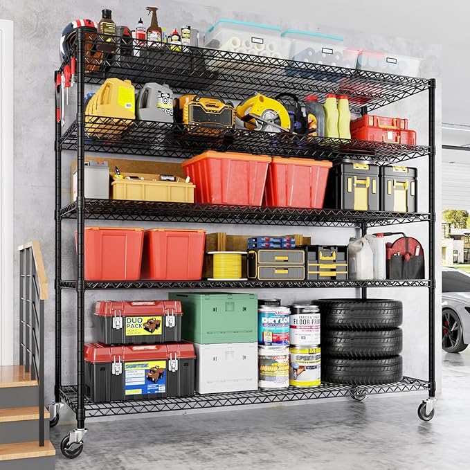 PrimeZone 5 Tier 80.7" H x 55.5" W x 24" D Wire Shelving - Image 9
