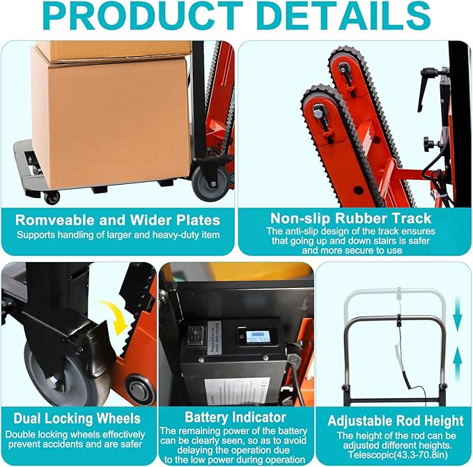 441lbs Electric Stair Climbing Hand Trucks Dolly - Image 6