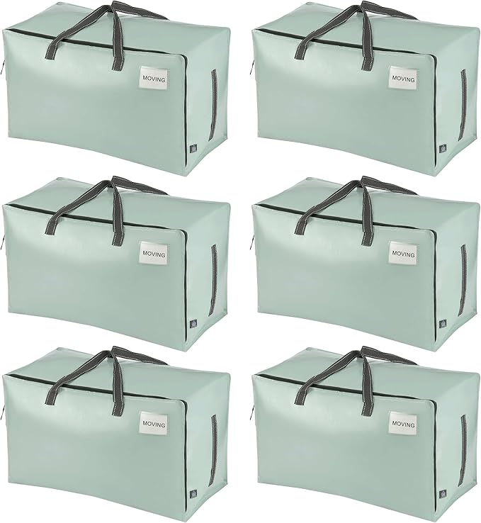 VENO 6 Pack Moving Bags and Large Christmas Decoration Storage Bins by Veno