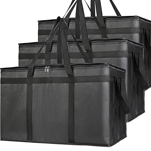 Bodaon 3-Pack Insulated Food Delivery Bag, XXXL Pizza Cooler Bags, Rideshare by Bodaon