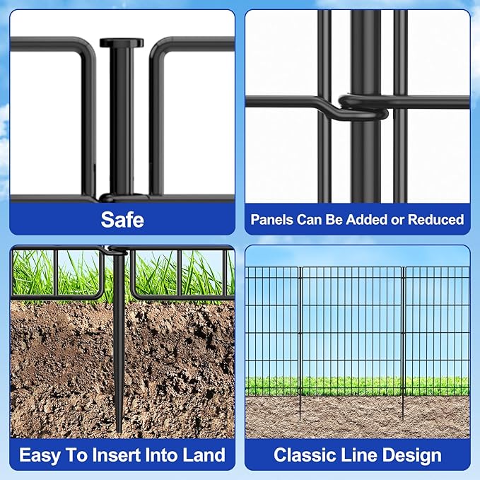 INJOPEXI Garden Fence 6 Panels 11.8ft×30in Decorative Garden Fences - Image 5