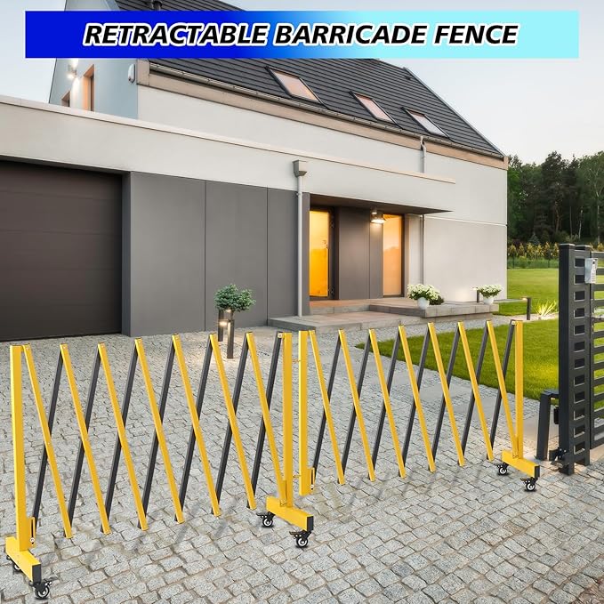 16.8FT Industrial Metal Expandable Barricade，Retractable Traffic Fence - Image 7