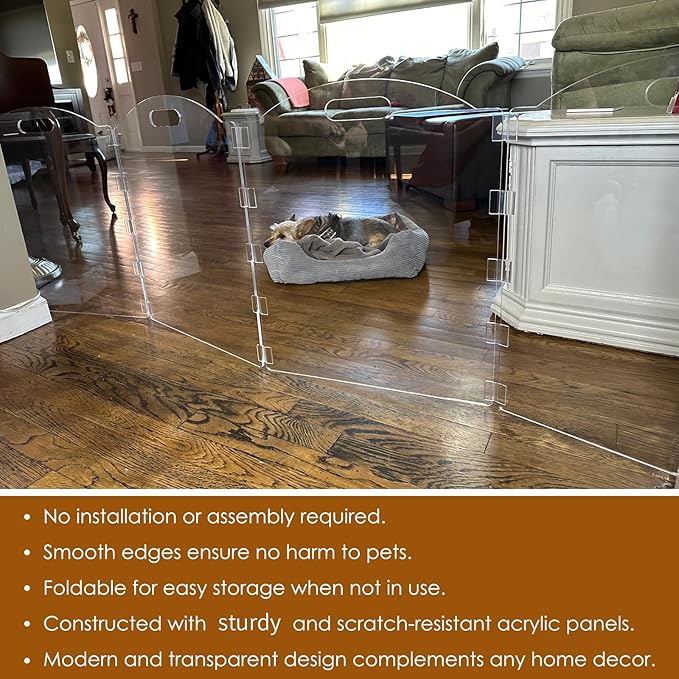 Clear Acrylic Freestanding Dog Gates - Image 7