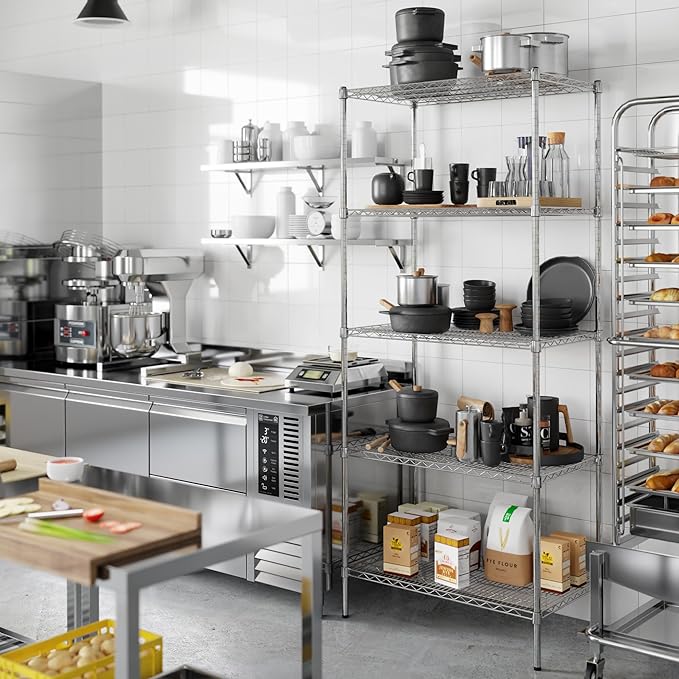21" Deep x 36" Wide x 86" Height Wire Shelving Kit | 5-Tier | NSF Commercial - Image 7