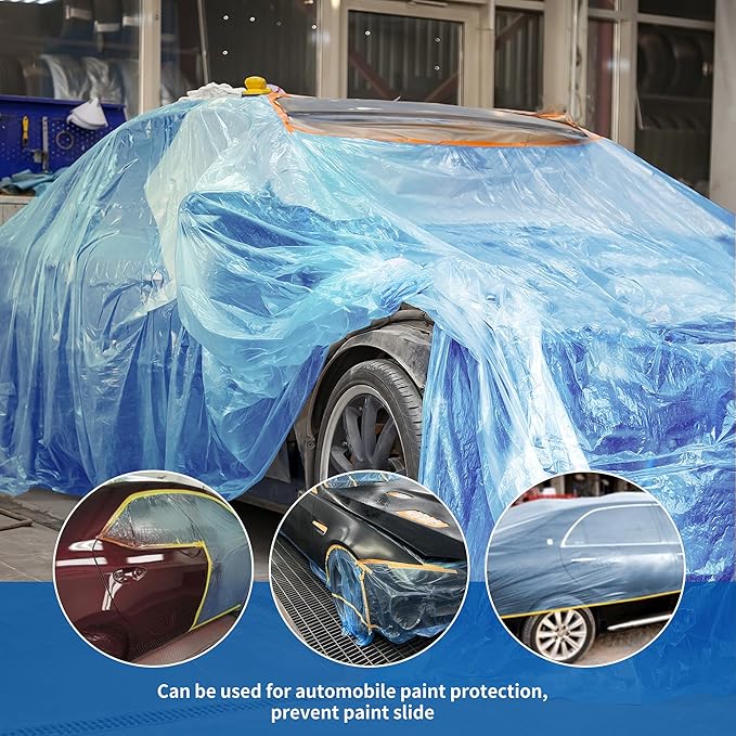 Pre-Taped Automotive Masking Film 4 Pack 59 in x 65 feet Rolls, Tape and Drape - Image 7