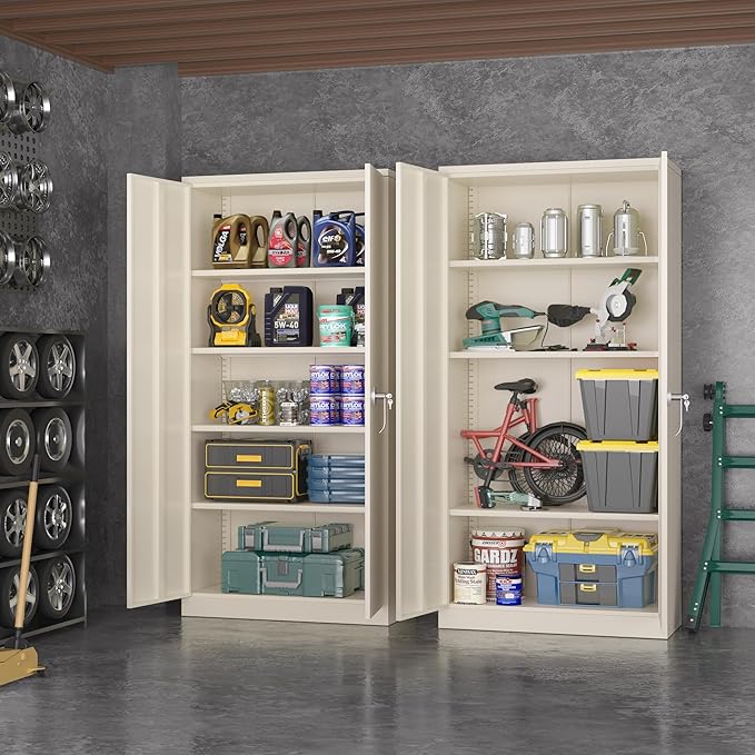 Greenvelly Garage Storage Cabinet, Steel File Cabinet - Image 2