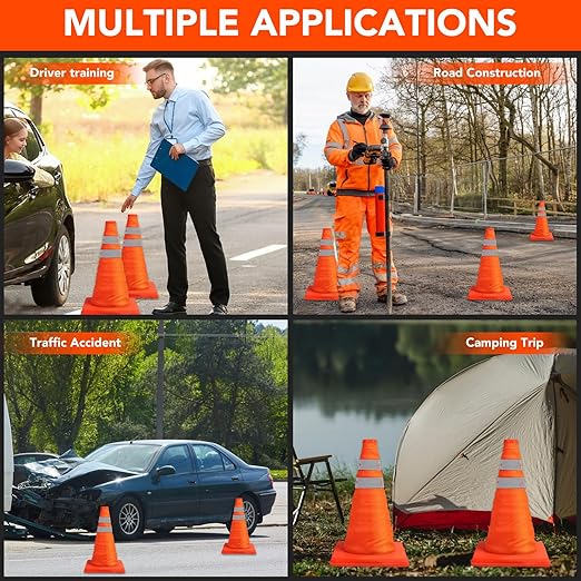 18 Inch Collapsible Traffic Safety Cones - Image 3