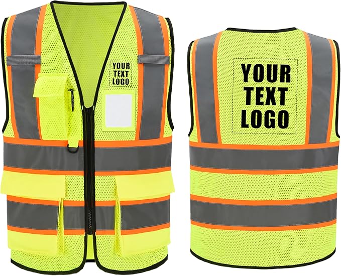 A-SAFETY Mesh High Vis Vest Lightweight Reflective Construction Vest by A-SAFETY