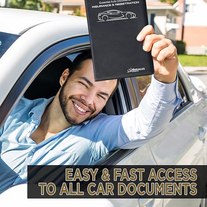Andalus Auto Registration & Insurance Card Holder Pack of 2, Waterproof - Image 6