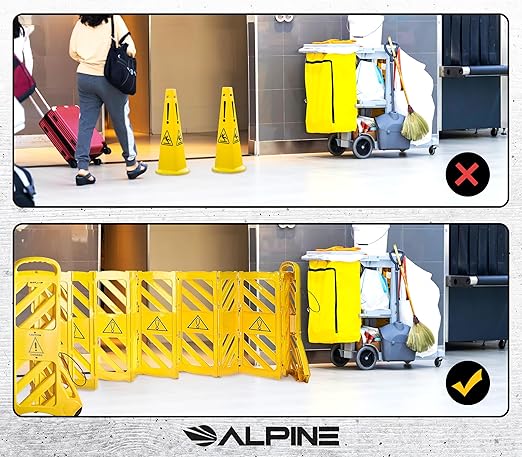Alpine Commercial Safety Barriers, 13 Foot Expandable Mobile Barricade System - Image 5
