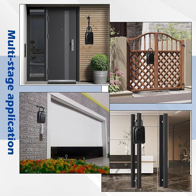 Key Lock Box, 12-Digit Code, Weatherproof Wall Mount, Large Capacity 5-8 Keys - Image 8
