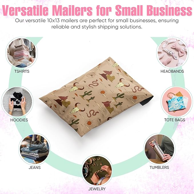 10x13 Poly Mailers – Western Boho – Waterproof, Tear-Resistant Shipping Bags - Image 4