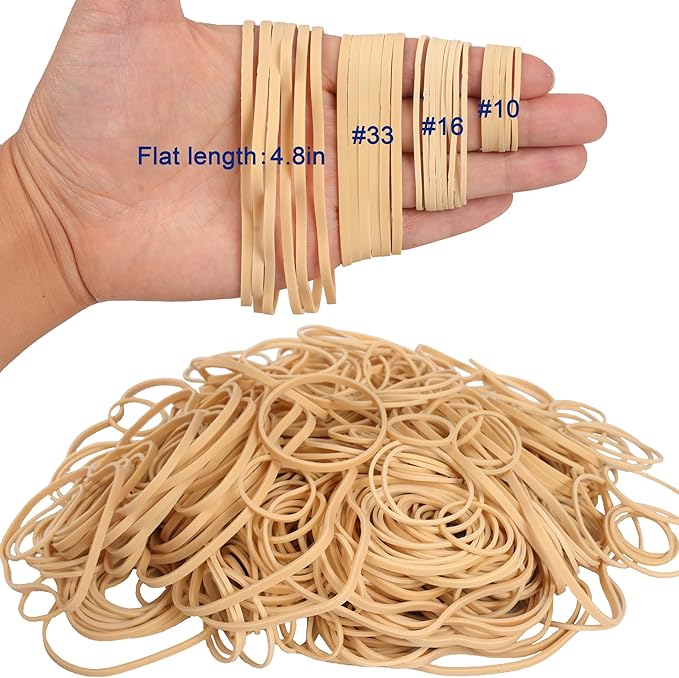 HAIDIBAO-Rubber Bands Assorted Sizes Beige Elastic Bands - Image 2