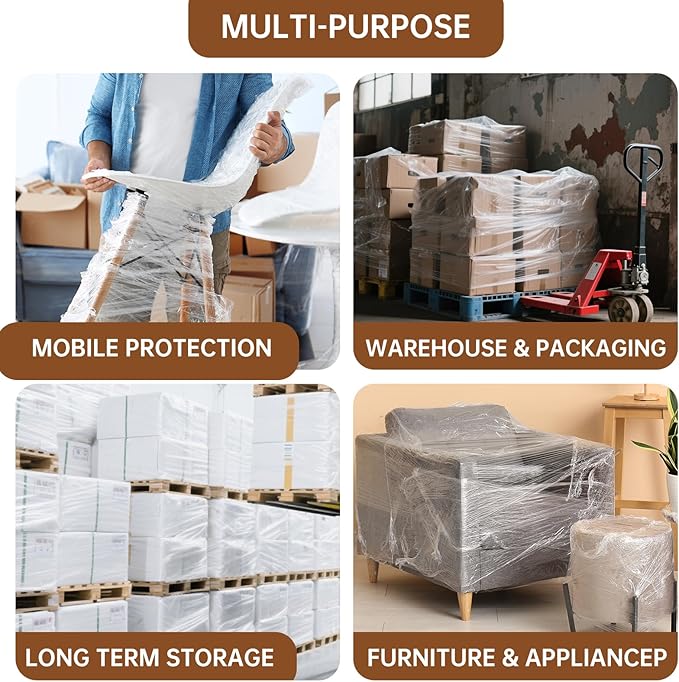 Stretch Wrap Roll 20" x 1, 80 Gauge – Clear Plastic Wrap - Image 7