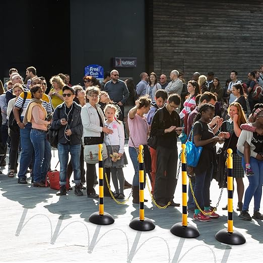 Amylove Plastic Stanchion Post Set, Traffic Warning Line Stanchion Crowd - Image 7
