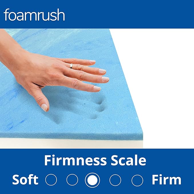 FoamRush 5" x 26" x 26" Cool Gel Memory Foam Upholstery Square Cushion Medium - Image 3