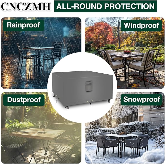 Square Heavy Duty Patio Table Covers Waterproof, 600D Outdoor Dining Table and - Image 6