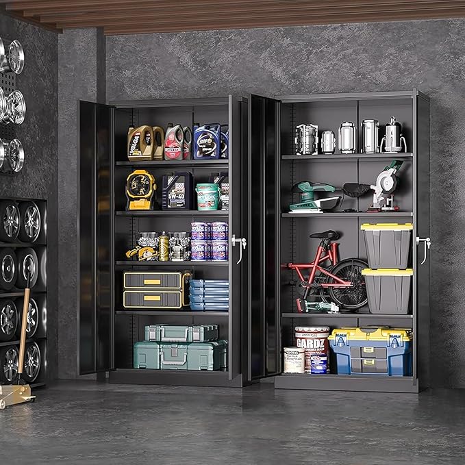 Greenvelly Metal Cabinet with Lock, Locking Cabinet - Image 2