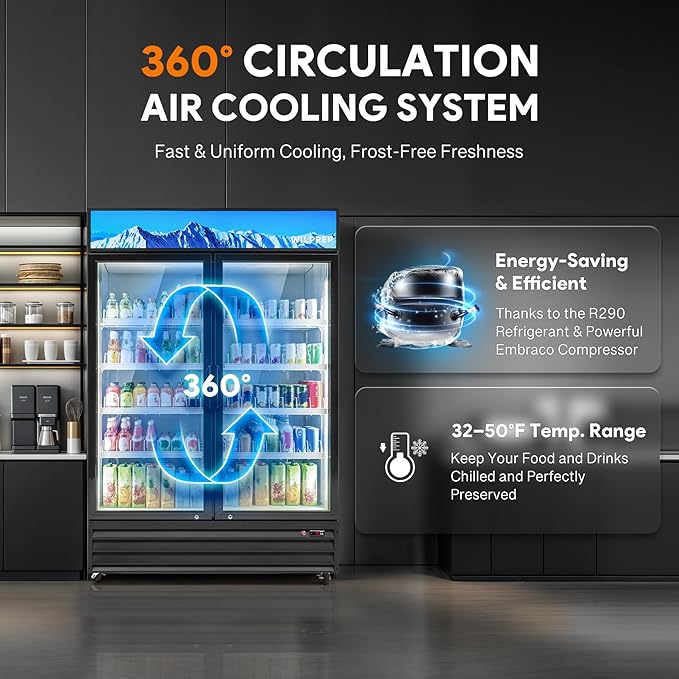 Wilprep Two Door Commercial Refrigerator, 40 cu. ft. Swing Door Merchandiser - Image 5