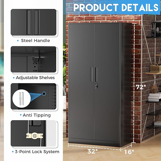 Greenvelly Metal Storage Cabinet - Image 3