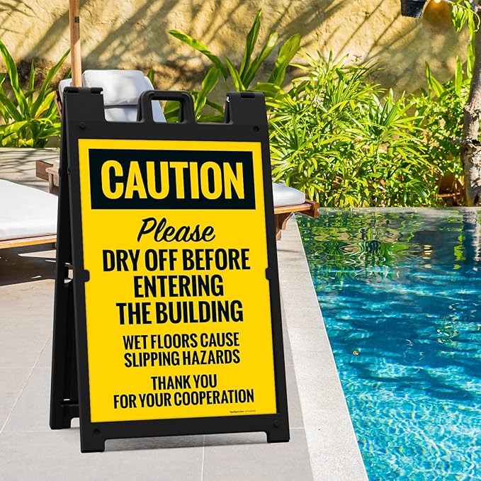 Caution Please Dry Off Wet Floor Sidewalk Sign Kit, 24x36 Inches, - Image 2
