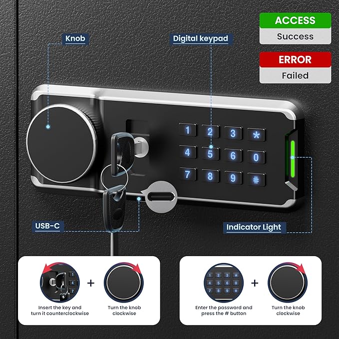 Heavy Duty 64 Keys Electronic Key Lock Box Wall Mount - Image 5