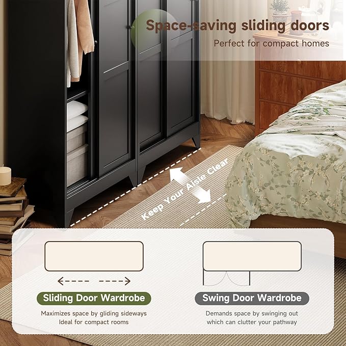 Letaya Metal Wardrobe Cabinets, Large Coat Closet Cabinet - Image 4