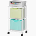 Rolling File Cart with 2 Storage Drawers, Under Desk Storage Cart, Hanging File by shengbaomaoyi