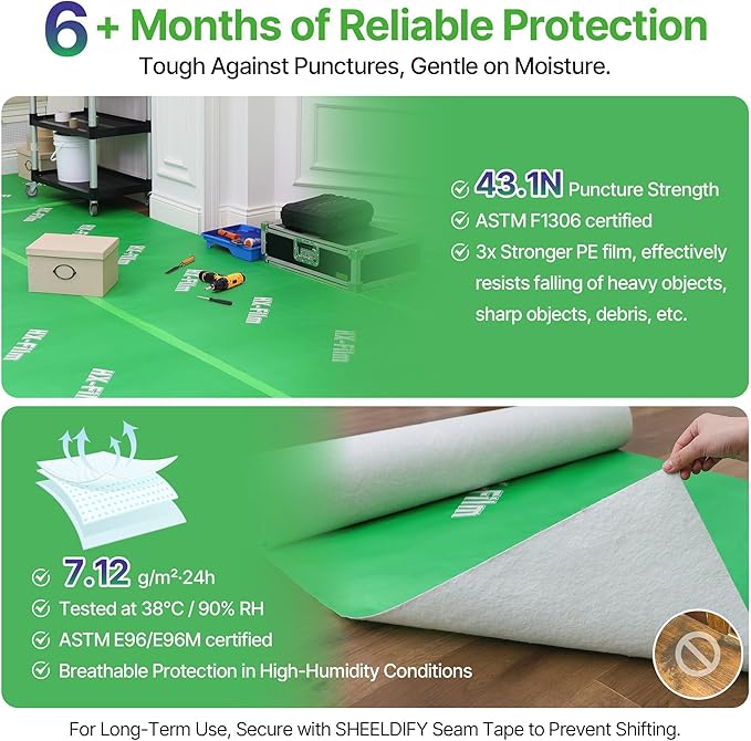 39" x 50' Heavy-Duty Floor Protection | Construction Grade Carpet Protector | - Image 3