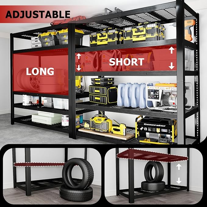 Heavy Duty Garage Shelving, 5-Tier Storage Shelves, 3050LBS Capacity Industrial - Image 6