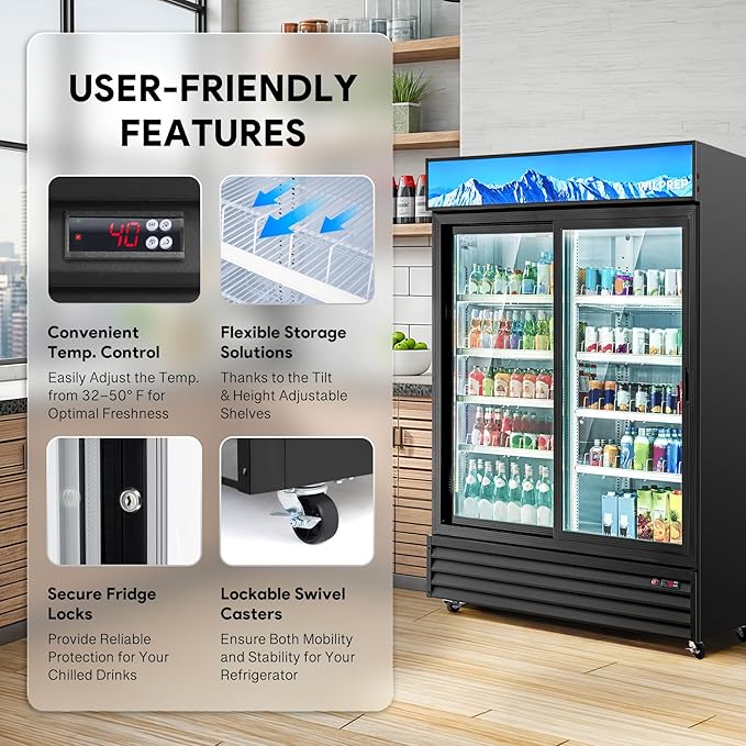 Wilprep Commercial Refrigerator, 37 cu. ft. Upright Beverage Display - Image 8