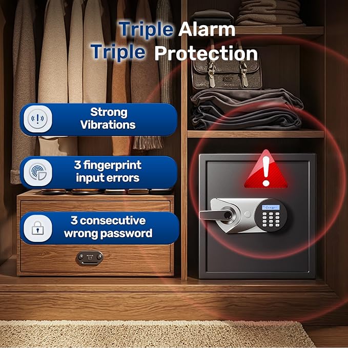 BlackSmith Biometric Handgun Safe 1.8 Cub Home Safe Quick Access Fingerprint - Image 5