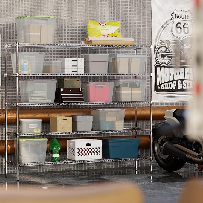 18" Deep x 72" Wide x 64" Height Wire Shelving Kit | 5-Tier | NSF Commercial - Image 5